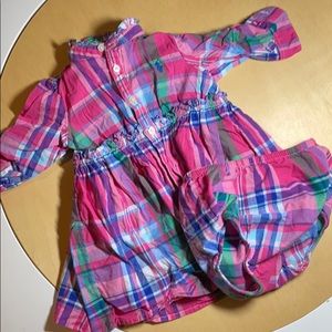 Ralph Lauren pink plaid button down dress